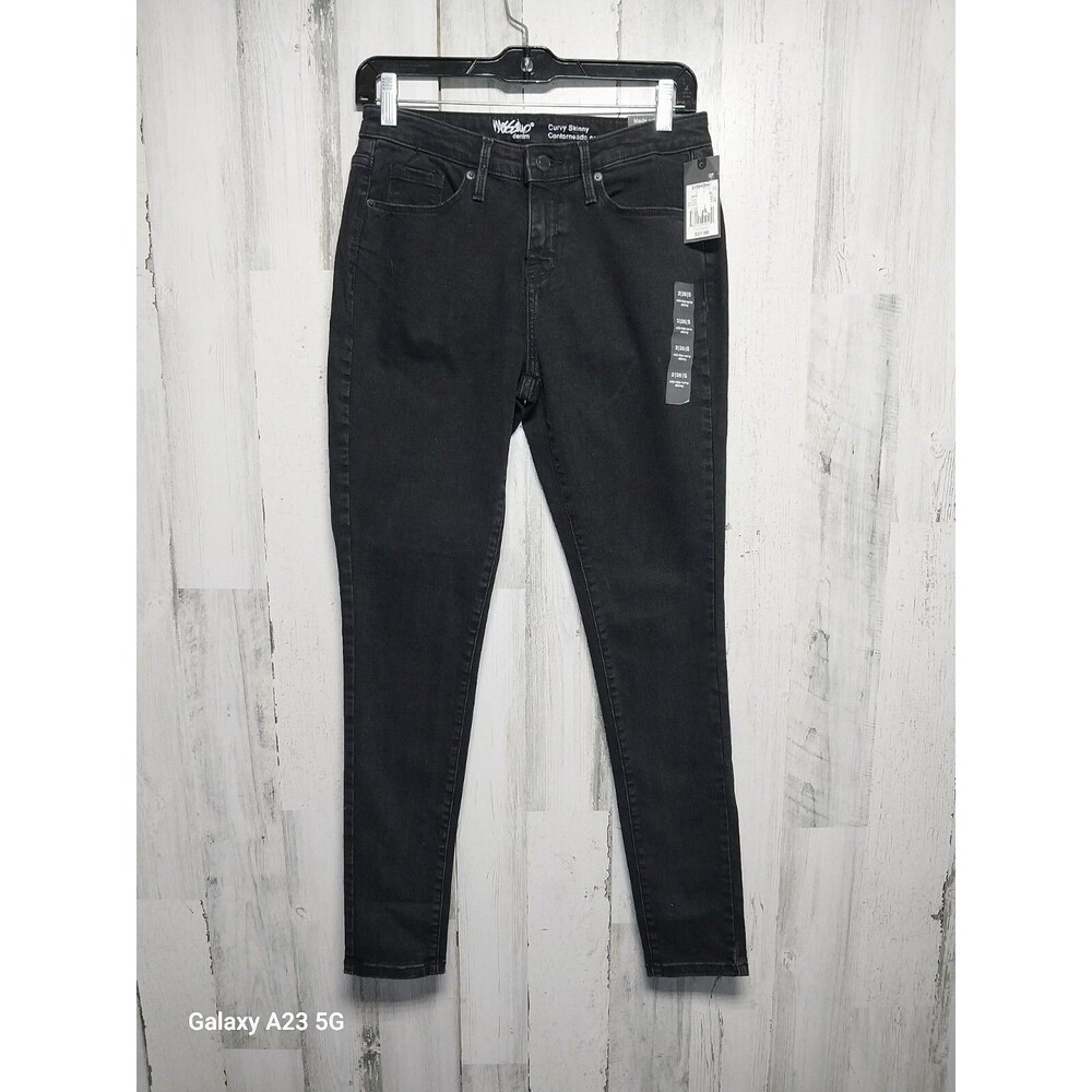 Women's Jeans Core Curvy Skinny Mossimo Black 2 Short NWT Mid-Rise Cotton Blend